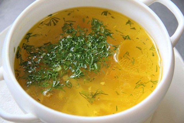 Супы и бульоны рекомендованы